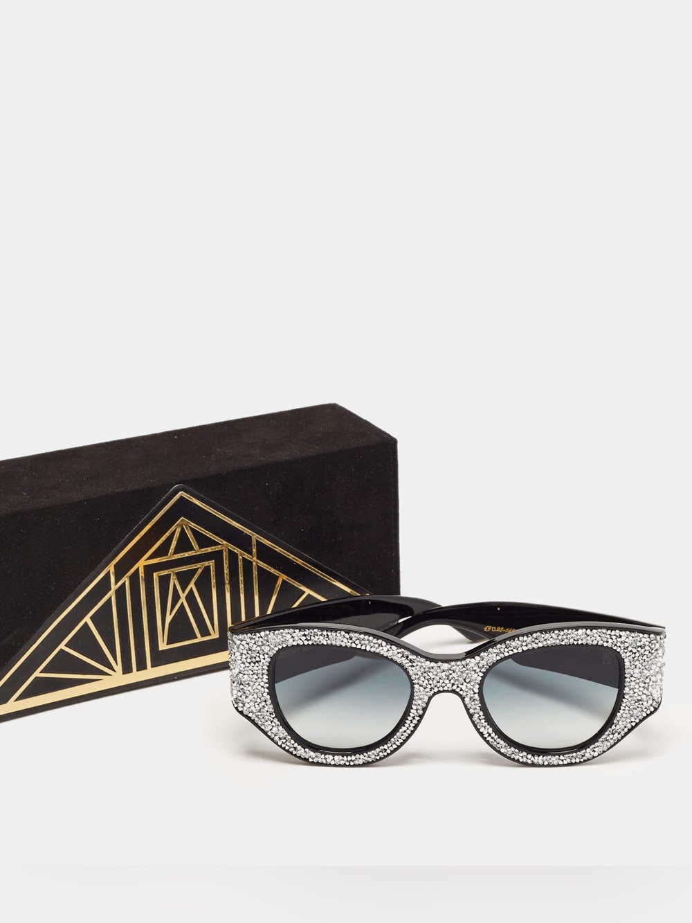 New Anna Karin Karlsson Lucky Goes To Vegas Ice Crystal Cat Eye Sunglasses